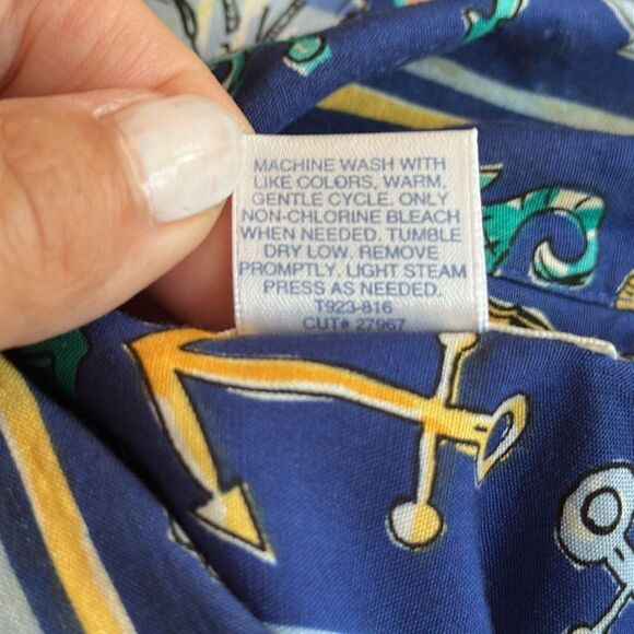 Vintage Pendleton Blue, Turquoise & Gold Nautical Beach Print Skirt Set - Picture 9 of 10